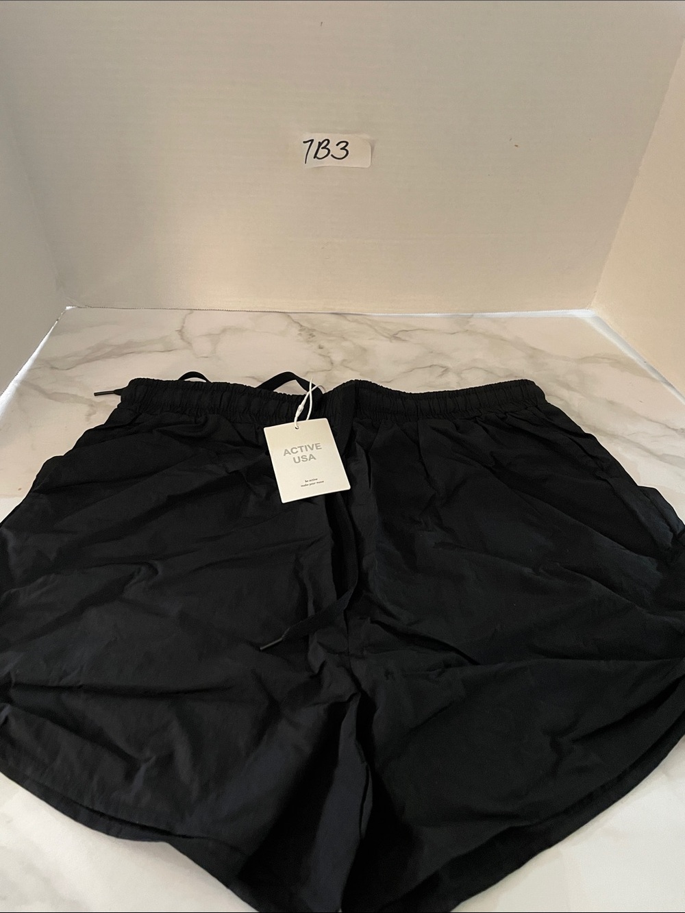 Active USA Black Women's Athletic Shorts with Drawstring
